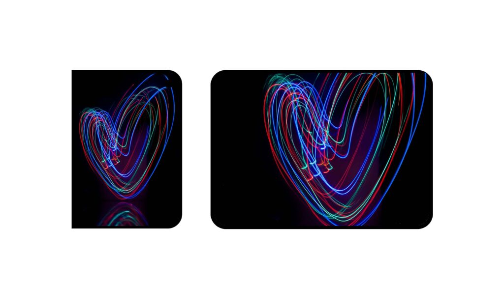 wallpaper for iPhone Duo depicting a heart made with light painting